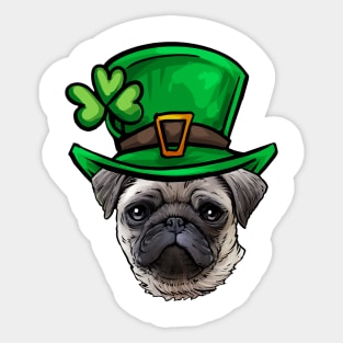 St Patricks Day Pug Sticker